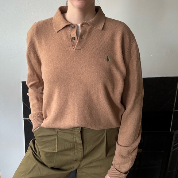 Polo Ralph Lauren Sweaters - Vintage Polo Neck Sweater Cozy Soft XL VTG Rugby Collar Polo Ralph Lauren Wool